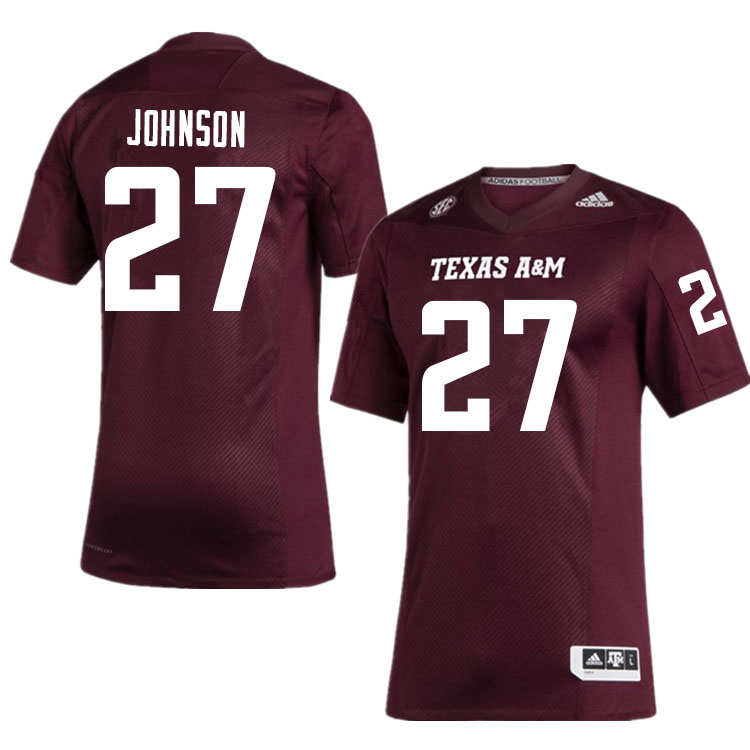 Men #27 Antonio Johnson Texas A&M Aggies College Football Jerseys Sale-Maroon